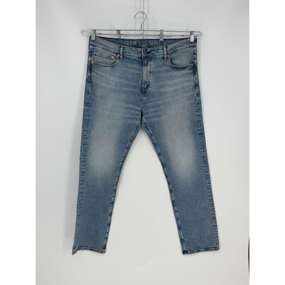 American Eagle Easyflex Jeans Mens 36x34 Blue Slim Straight Stretch Denim Casual